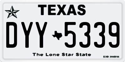 TX license plate DYY5339