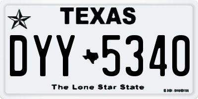 TX license plate DYY5340