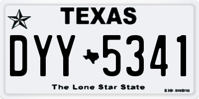 TX license plate DYY5341