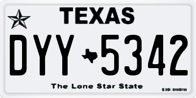 TX license plate DYY5342