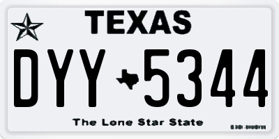 TX license plate DYY5344