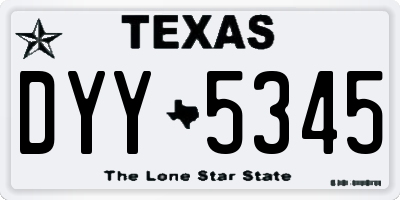 TX license plate DYY5345