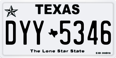 TX license plate DYY5346