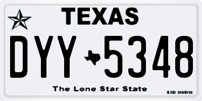 TX license plate DYY5348