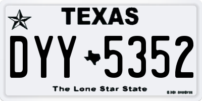 TX license plate DYY5352