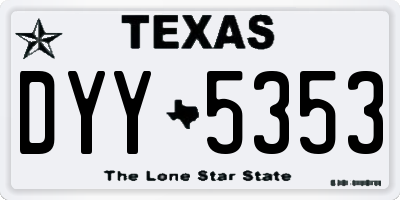 TX license plate DYY5353