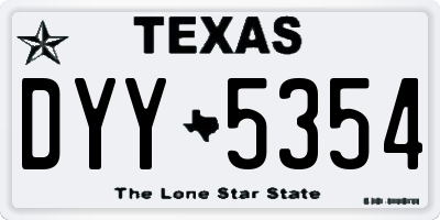 TX license plate DYY5354