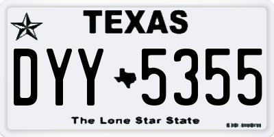 TX license plate DYY5355
