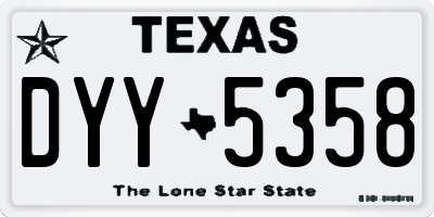 TX license plate DYY5358