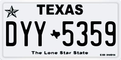 TX license plate DYY5359