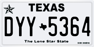 TX license plate DYY5364