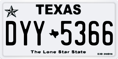 TX license plate DYY5366