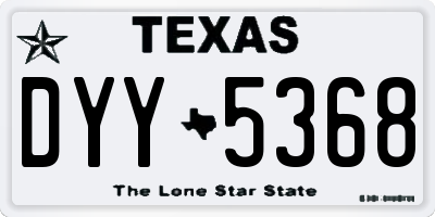 TX license plate DYY5368