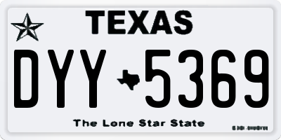 TX license plate DYY5369