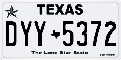 TX license plate DYY5372