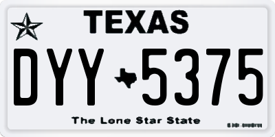 TX license plate DYY5375