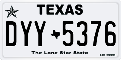 TX license plate DYY5376