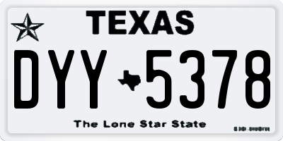 TX license plate DYY5378