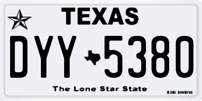 TX license plate DYY5380