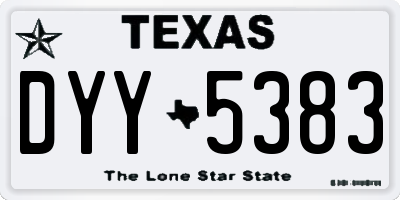 TX license plate DYY5383