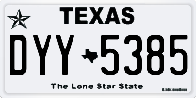 TX license plate DYY5385