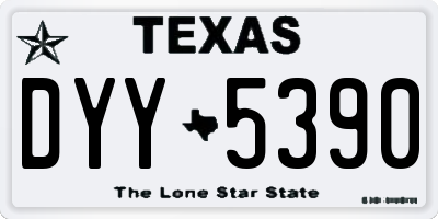 TX license plate DYY5390