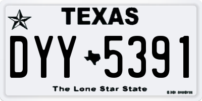 TX license plate DYY5391