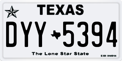 TX license plate DYY5394