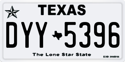 TX license plate DYY5396