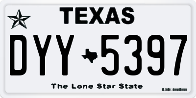 TX license plate DYY5397