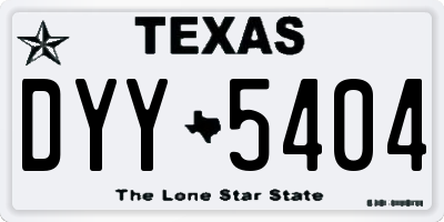 TX license plate DYY5404