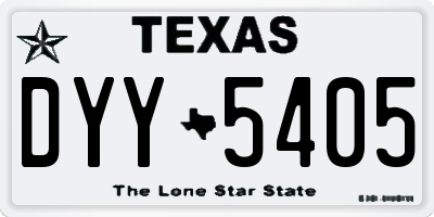 TX license plate DYY5405