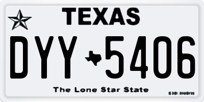 TX license plate DYY5406