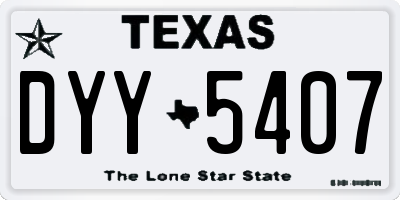 TX license plate DYY5407
