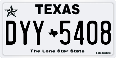TX license plate DYY5408