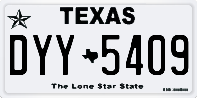 TX license plate DYY5409