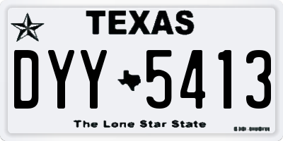 TX license plate DYY5413