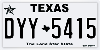 TX license plate DYY5415