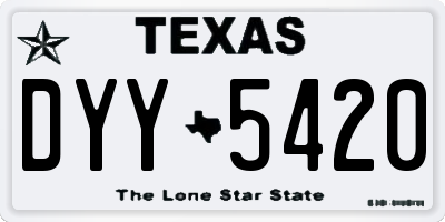 TX license plate DYY5420