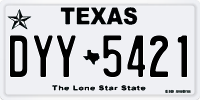TX license plate DYY5421