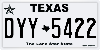 TX license plate DYY5422