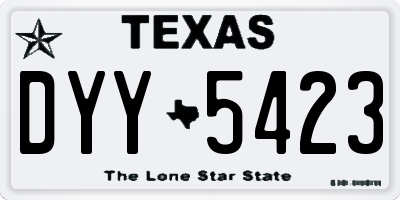 TX license plate DYY5423