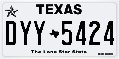 TX license plate DYY5424