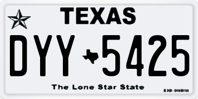 TX license plate DYY5425