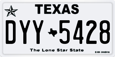 TX license plate DYY5428