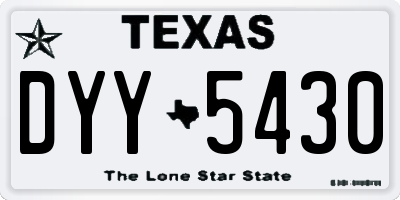 TX license plate DYY5430
