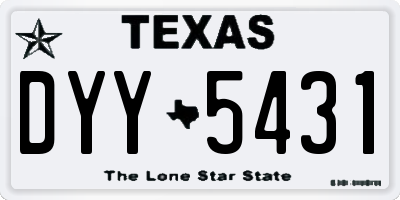 TX license plate DYY5431
