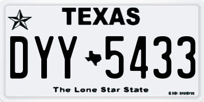 TX license plate DYY5433