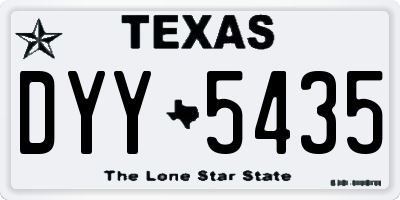 TX license plate DYY5435
