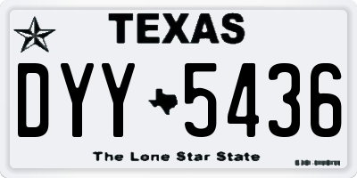 TX license plate DYY5436